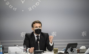 Emmanuel Macron le 12 février 2021.