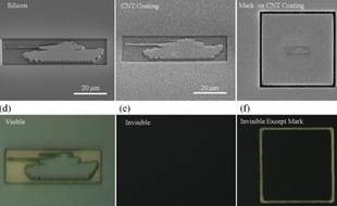 Cet objet miniature devient invisible une fois recouvert par une couche de nanotubes de carbone.