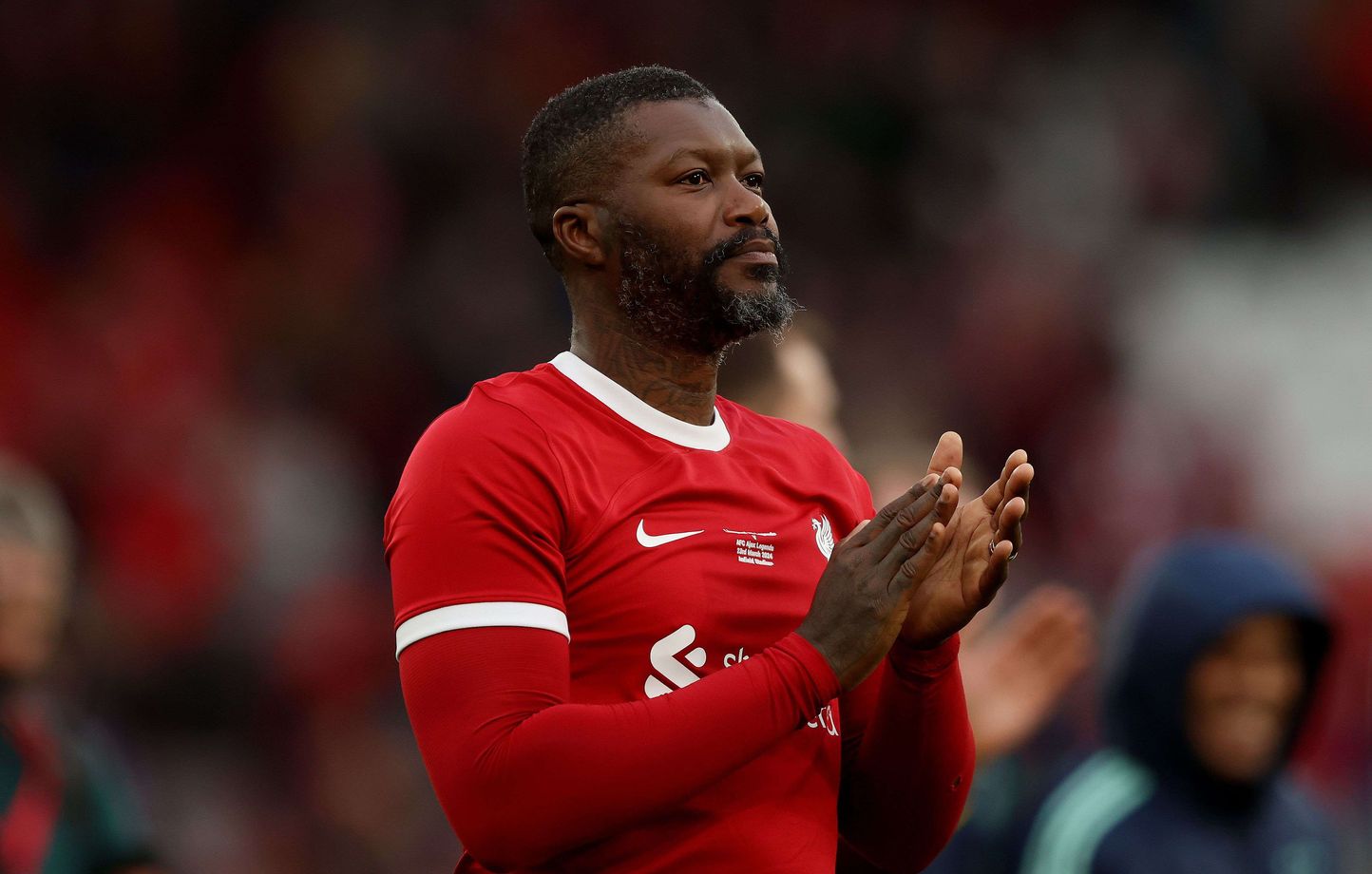 Djibril Cissé lors d'un match amical entre Liverpool et l'Ajax, le 23 mars 2024 (illustration).