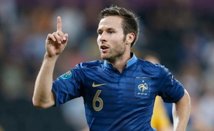 Yohan Cabaye, ici après avoir marqué contre l'Ukraine pendant l'Euro 2012, serait un des hommes qui retrouvera sa femme ce mardi 19 juin 2012.