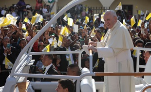Le pape François à son arrivée à Antananarivo, Madagascar, le 7 septembre 2019.