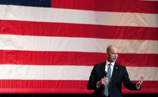 Le candidat républicain indépendant Evan McMullin, le 12 octobre 2016 dans l'Utah.