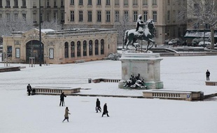 Lyon sous la neige, le 15 janvier 2013.