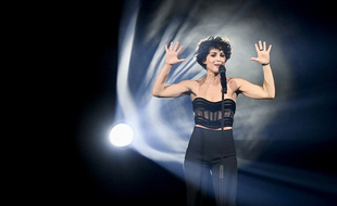 Barbara Pravi, lors de la première répétition de la deuxième demi-finale de l'Eurovision, à la Ahoy Rotterdam, le 19 mai 2021.
