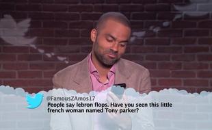 Tony Parker dans le segment «Mean tweets» de l'émission «Jimmy Kimmel Live»
