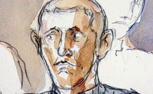 Robert Bérengier, croqué pendant le procèse du braquage de Gentilly en 2006