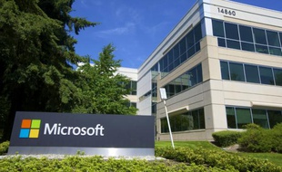 L'un des bâtiments du siège de Microsoft à Redmond, dans l'État de Washington aux États-Unis, le 17 juillet 2014