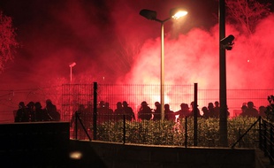 La police intervient à Corte le 15 février 2016.