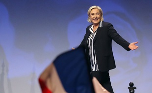 Marine Le Pen, en meeting à Nice, la 27 avril 2017.