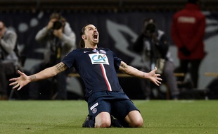 Ibrahimovic le 8 avril 2015 pendant le match PSG - Saint-Etienne en Coupe de France.