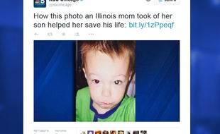 Capture d'écran de la photo de l'enfant qui a permis de diagnostiquer son cancer.