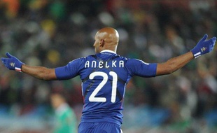 Le joueur de l'équipe de France, Nicolas Anelka, lors du match France - Mexique, le 17 juin à Polokwane (Afrique du sud).