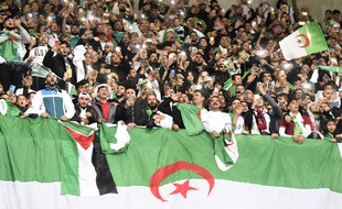 Les supporters algériens durant le match amical de leur pays contre la Colombie.