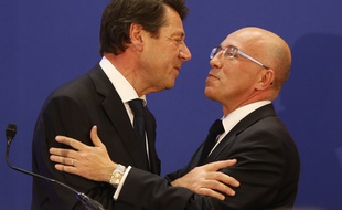 Photo d'archives de Christian Estrosi et Eric Ciotti prise lors de l'élections régionale de Provence-Alpes-Côte d'Azur en 2015.