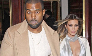 Kanye West et Kim Kardashian à Paris le 21 janvier 2014