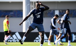 Benjamin Mendy lors du match d'entraînement de l'équipe de France à Istra, le 22 juin 2018.
