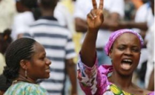 Des supporters du président sortant Laurent Gbagbo.