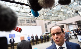 Le président français François Hollande à Bruxelles le 23 octobre 2014