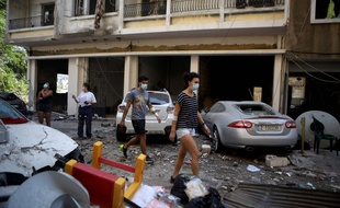 Dans les rues de Beyrouth, quartier Mar Mikhael, le 5 août 2020.