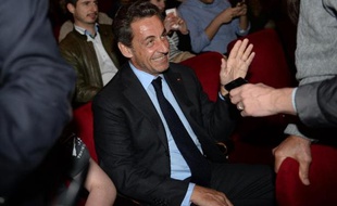 Nicolas Sarkozy le 24 avril 2014 à New York lors d'un concert de sa femme Carla Bruni à Broadway