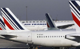 Des avions stationnent à l'aéroport Charles-de-Gaulle de Roissy, près de Paris, le 21 juin 2012.