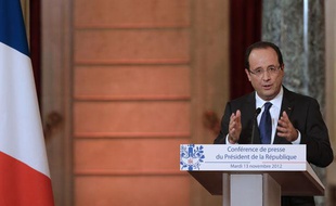 François Hollande lors de sa conférence de presse à l'Elysée, le 13 novembre 2012.