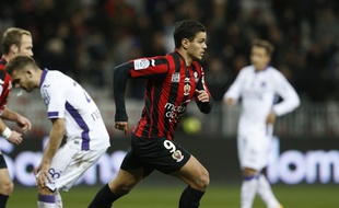 Le Niçois Hatem Ben Arfa a inscrit le seul but du match de Ligue 1 contre Toulouse, le 3 février 2016 à l'Allianz Riviera de Nice.