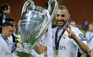 Karim Benzema a remporté la deuxième Ligue des champions de sa carrière, avec la victoire du Real Madrid contre l'Atletico, le 28 mai 2016 à Milan.