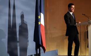 Le Premier ministre Manuel Valls, le 16 octobre 2015 à l'inauguration du musée-mémorial du camp de Rivesaltes (Pyrénées-Orientales)