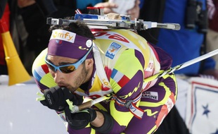 Martin Fourcade, le 3 mars 2012 à Ruhpolding (Allemagne).