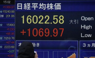 L'indice Nikkei de la Bourse de Tokyo, le 15 février 2016