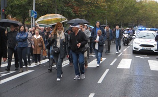 Marche de policiers le 26 octobre 2016.