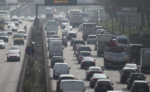 Pollution sur le périphérique parisien, le 18 mars 2015