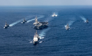 Le porte-avions USS Carl Vinson et sa flotte, le 28 mars 2017.