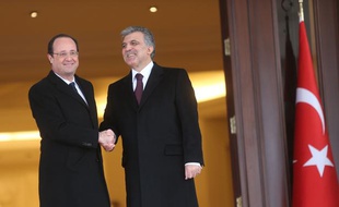 François Hollande et le président turc Abdullah Gül, le 27 janvier 2014 à Ankara.
