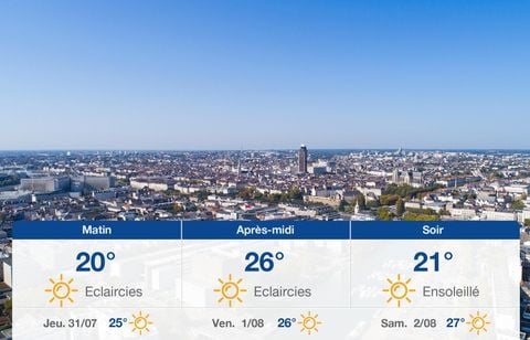 Prévisions météo du mercredi 30 juillet 2025 à Nantes