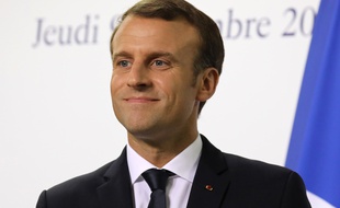 Emmanuel Macron en visite à Dubaï le 9 novembre 2017.