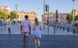Place Masséna à Nice, le 3 août 2020.