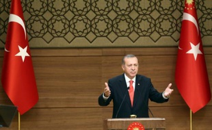 Le président turc, Recep Tayyip Erdogan, dans le palais présidentiel à Ankara le 19 octobre 2015