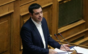 Le Premier ministre grec Alexis Tsipras au Parlement à Athènes le 16 octobre 2015