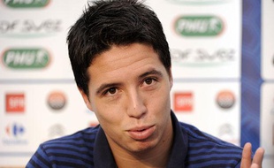 Samir Nasri, lors d'un rassemblement avec l'équipe de France, le 5 octobre 2011, à Clairefontaine.