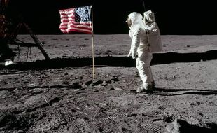Buzz Aldrin, sur la lune, lors de la mission Apollo 11