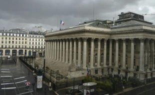 Le palais Brongniart, ex-Bourse de Paris, le 24 août 2015