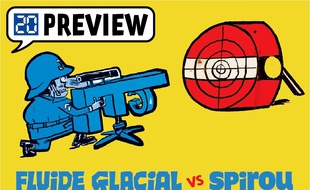 Illustration de la guerre pour de rire entre Fluide Glacial et Spirou magazine