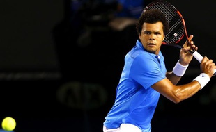 Jo-Wilfried Tsonga le 20 janvier 2014 à l'Open d'Australie.
