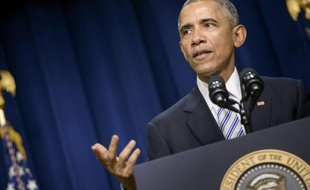 Le président américain Barack Obama à la Maison Blanche, le 18 février 2015 à Washington DC