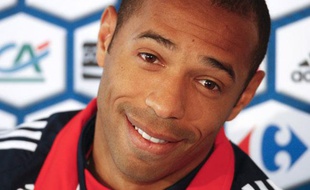 Thierry Henry, lors de la conférence de presse à Clairefontaine, le 31 mars 2009.