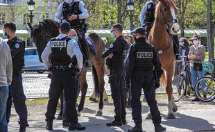 Contrôle de police sur les Champs-Elysées à Paris, dimanche 28 mars (illustration)
