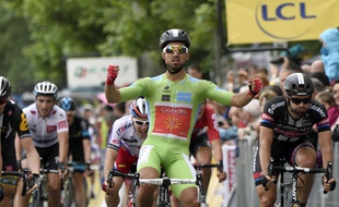 Le maillot vert du Critérium du Dauphiné a bien maîtrisé le sprint de la quatrième étape à Sisteron mercredi, y remportant sa deuxième victoire d'étape de la semaine. ERIC FEFERBERG
