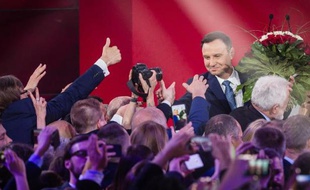 Andrzej Duda, élu président de la Pologne, à Varsovie le 24 mai 2015